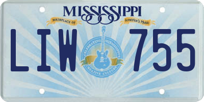 MS license plate LIW755