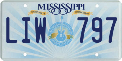 MS license plate LIW797