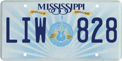 MS license plate LIW828