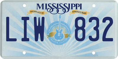 MS license plate LIW832