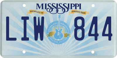 MS license plate LIW844