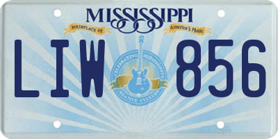 MS license plate LIW856
