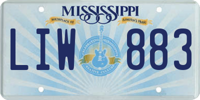 MS license plate LIW883