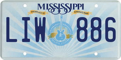 MS license plate LIW886