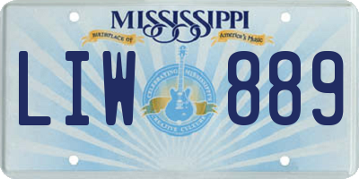 MS license plate LIW889