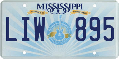MS license plate LIW895