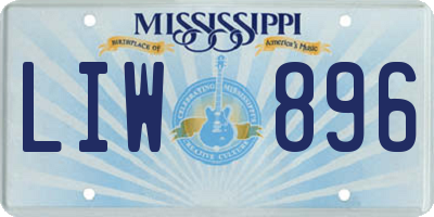 MS license plate LIW896