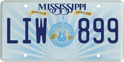 MS license plate LIW899