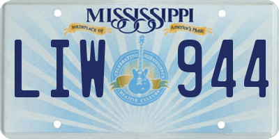 MS license plate LIW944