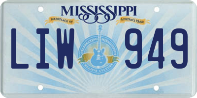 MS license plate LIW949