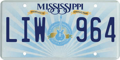 MS license plate LIW964