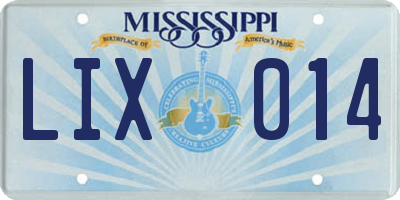 MS license plate LIX014