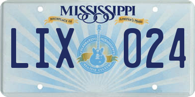 MS license plate LIX024