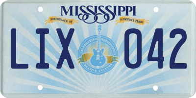 MS license plate LIX042