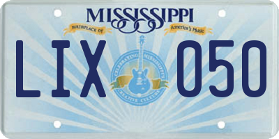 MS license plate LIX050