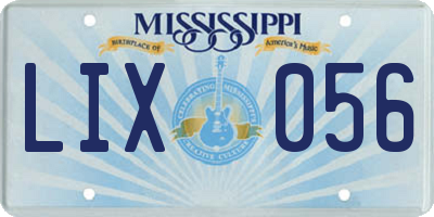 MS license plate LIX056