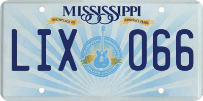 MS license plate LIX066