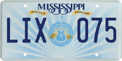 MS license plate LIX075