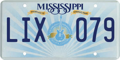 MS license plate LIX079