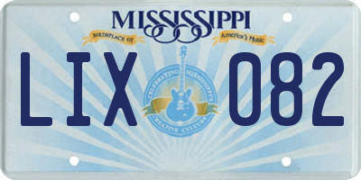 MS license plate LIX082