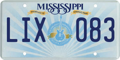 MS license plate LIX083