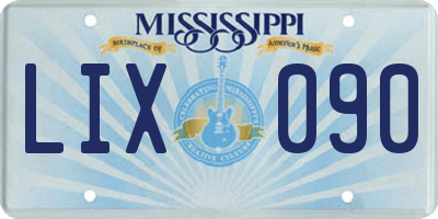 MS license plate LIX090