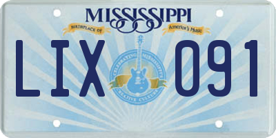 MS license plate LIX091