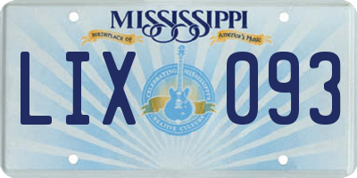 MS license plate LIX093