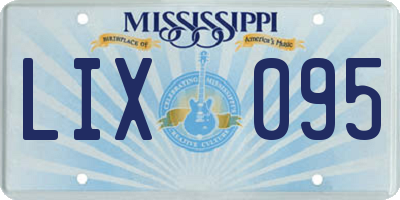 MS license plate LIX095