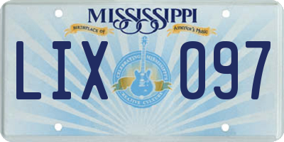 MS license plate LIX097