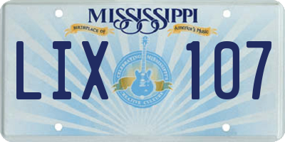MS license plate LIX107