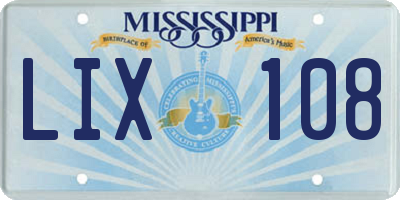MS license plate LIX108