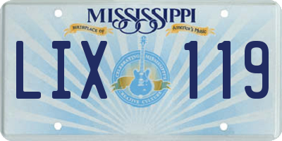 MS license plate LIX119