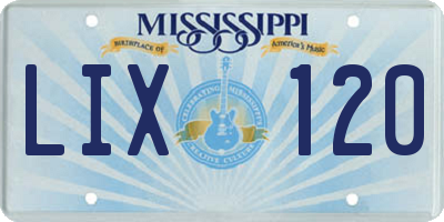 MS license plate LIX120