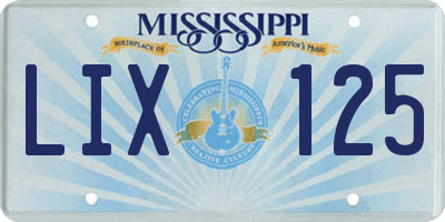 MS license plate LIX125