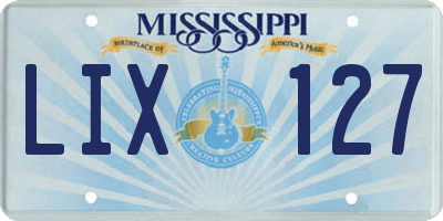 MS license plate LIX127