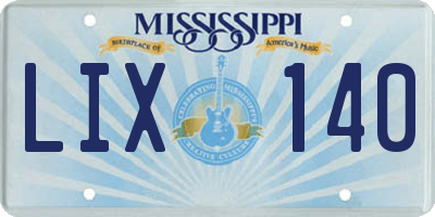 MS license plate LIX140