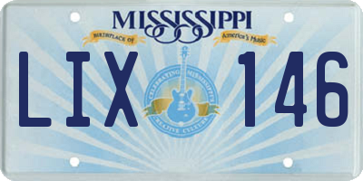 MS license plate LIX146