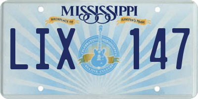 MS license plate LIX147