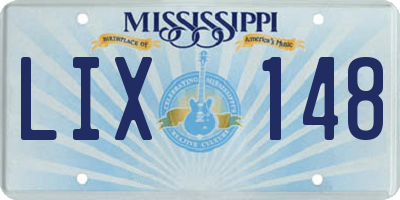 MS license plate LIX148