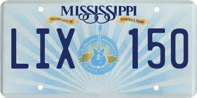 MS license plate LIX150