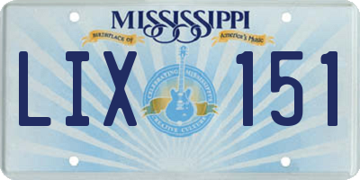 MS license plate LIX151