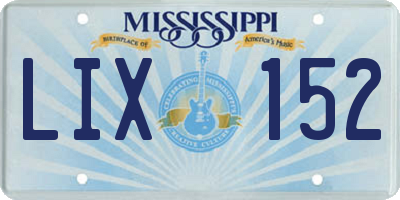MS license plate LIX152