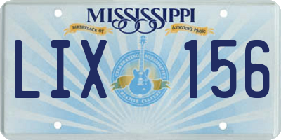 MS license plate LIX156