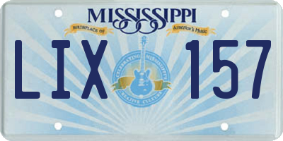 MS license plate LIX157