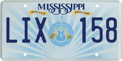 MS license plate LIX158