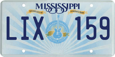 MS license plate LIX159