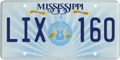 MS license plate LIX160