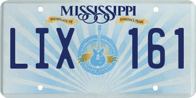 MS license plate LIX161