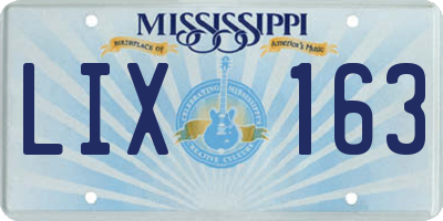 MS license plate LIX163